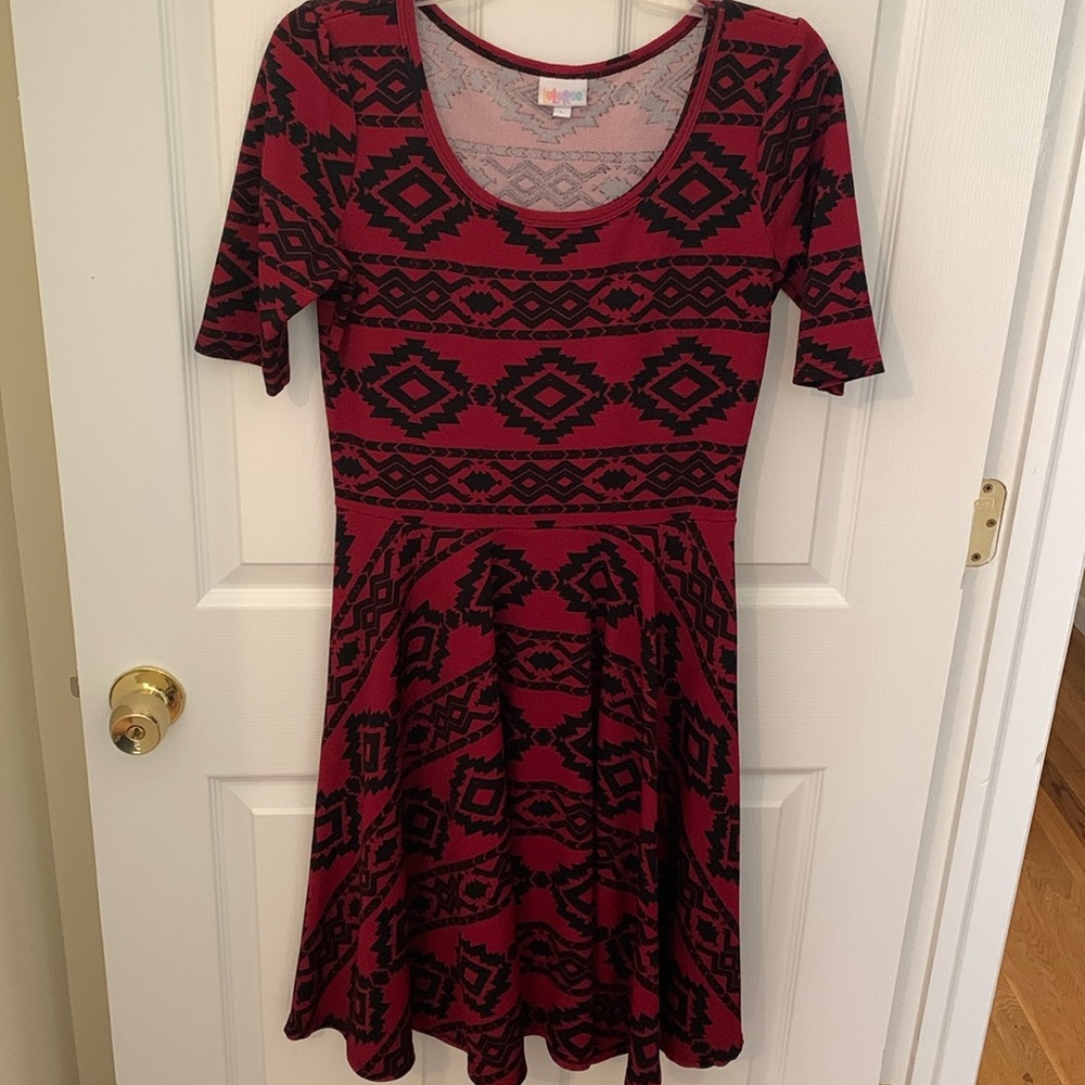 Lula Roe red and black dress